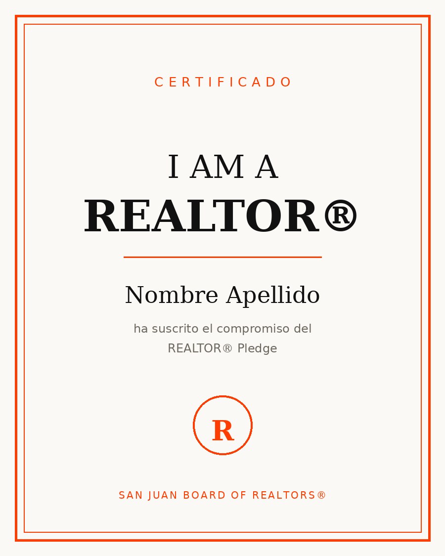 Certificado REALTOR® — Nombre Apellido